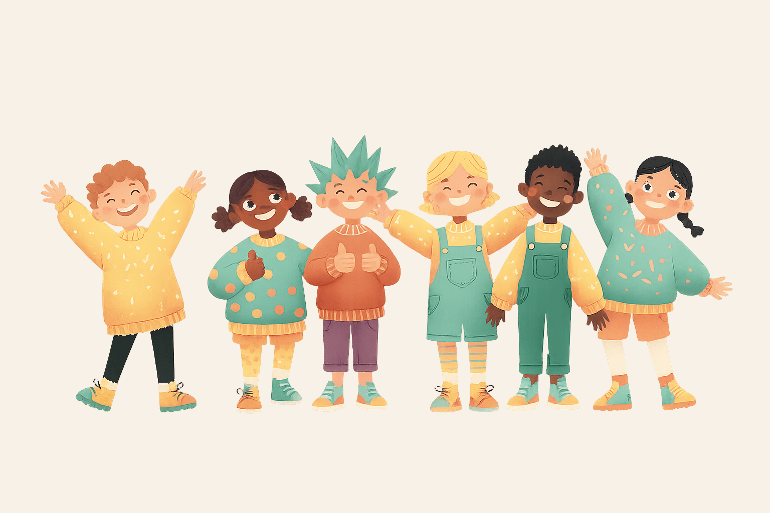 Enfants heureux à l’école Les Galopins